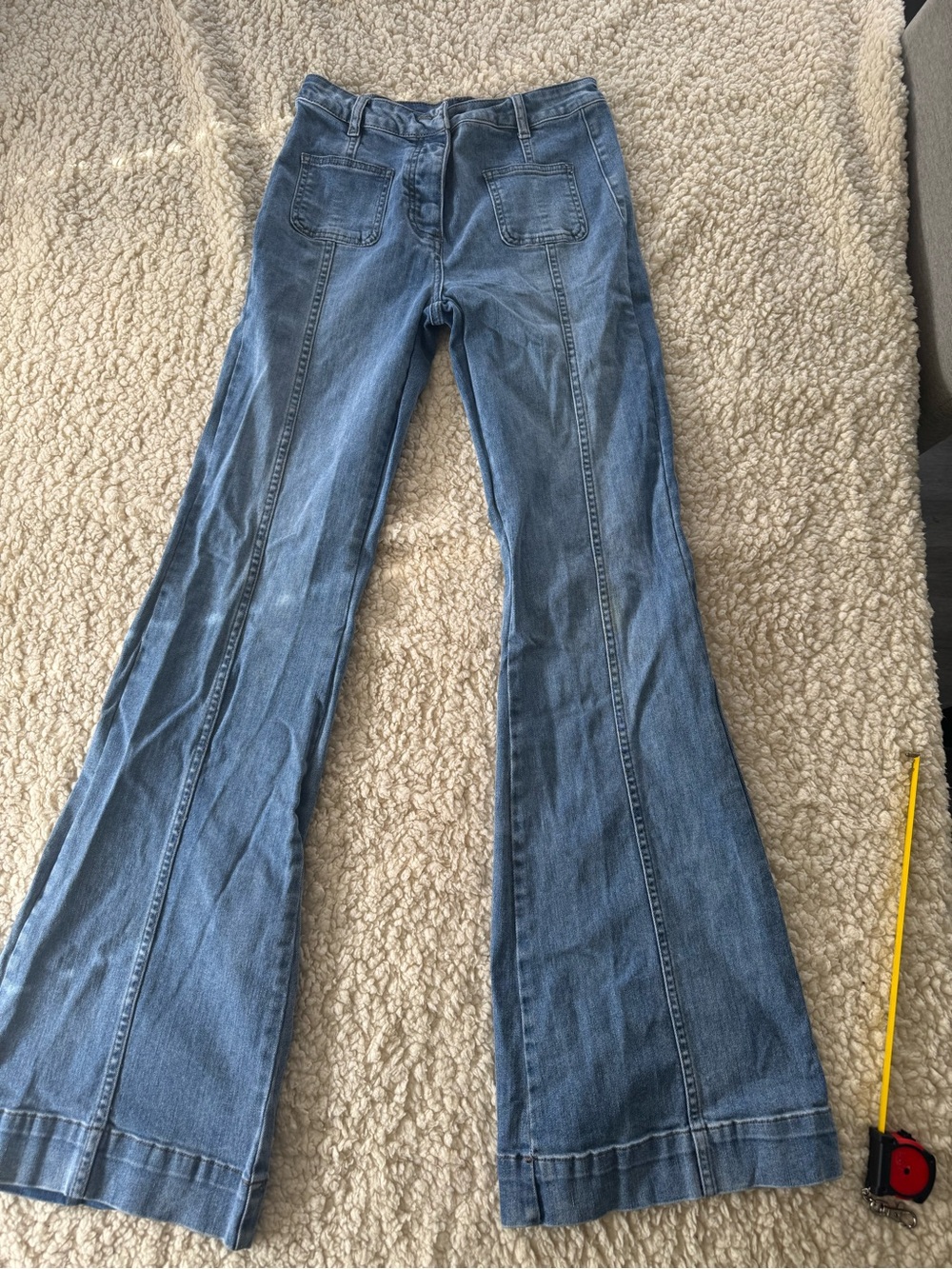 Fashion Nova Blue High-Rise Flare Jeans